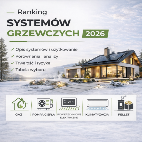 Ranking systemów grzewczych 2026 - porównanie 5 technologii ogrzewania domu na jednym schemacie